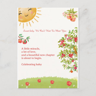 Waterverf Appelboomgaard Baby Shower Briefkaart