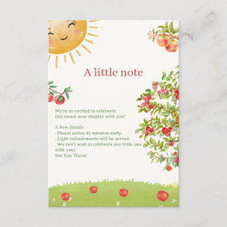 Waterverf Appelboomgaard Baby Shower Informatiekaartje