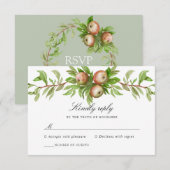 waterverf appels bruiloft antwoord kaart (Voorkant / Achterkant)