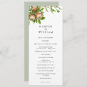 Waterverf appels bruiloft programma (Voorkant / Achterkant)