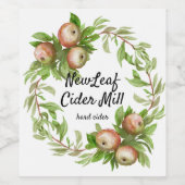 waterverf appels cider etiket (Enkel label)