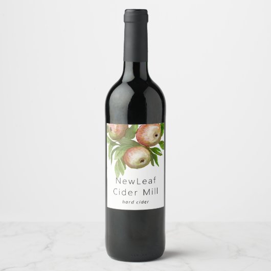 waterverf appels cider-etiket wijn etiket (Voorkant)