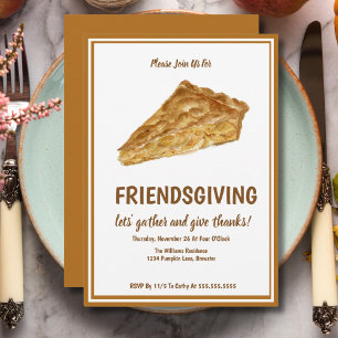 Waterverf Appeltaart Friendsgiving Thanksgiving Kaart