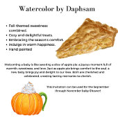 Waterverf appeltaart herfst Baby shower Kaart