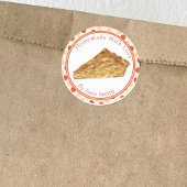 Waterverf appeltaart rustiek zelfgemaakt ronde sticker