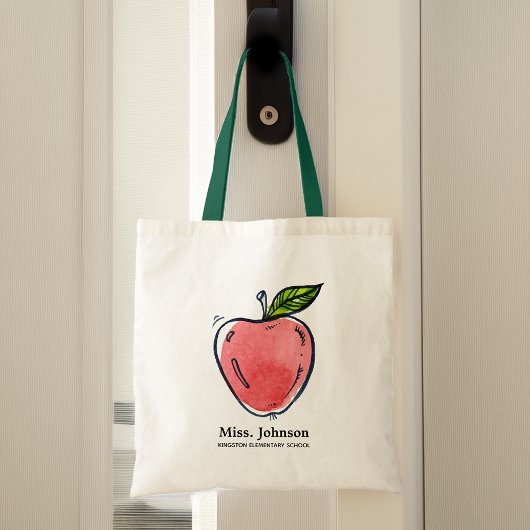 Waterverf Apple - Aangepaste leraar Tote Bag