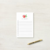 Waterverf Apple | Betonlijst Post-it® Notes (Op bureau)