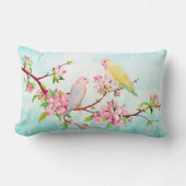 Waterverf Apple Blossom en Tortelduifjes Cushion Kussen (Voorkant)