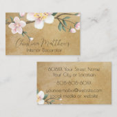 Waterverf Apple Blossom op Rustic Parchment Visitekaartje (Voorkant / Achterkant)