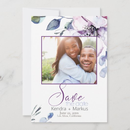 Waterverf Apple Blossoms Sla de datum op Kaart (Voorkant)