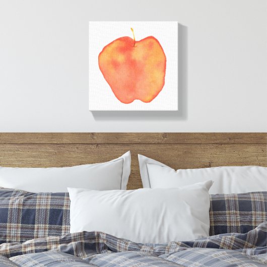 Waterverf Apple Canvas Afdruk (Insitu (Slaapkamer))