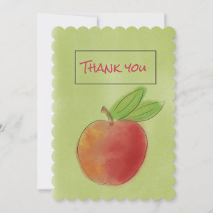 Waterverf Apple Hartelijk dank voor uw docent Kaart