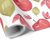 Waterverf Apple Pattern Handbeschilderd Cadeaupapier (Rol Hoek)
