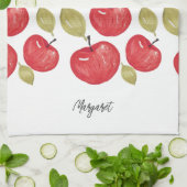 Waterverf Apple Pattern Handbeschilderd Theedoek (Gevouwen)