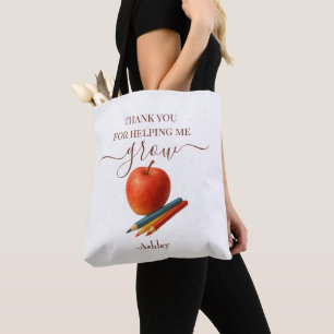 Waterverf Apple Teacher - Bedankt Gift Draagtas