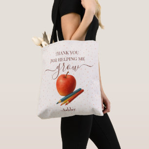 Waterverf Apple Teacher - Bedankt Gift Draagtas