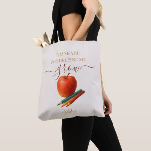 Waterverf Apple Teacher - Bedankt Gift Draagtas