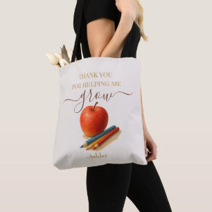 Waterverf Apple Teacher - Bedankt Gift Draagtas