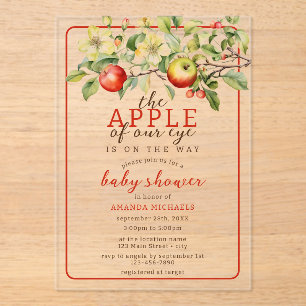 Waterverf Apple van Onze Eye Herfst Baby shower Acryl Uitnodigingen