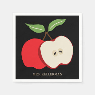 Waterverf Apple voegt de naam van de leraar toe Servetten