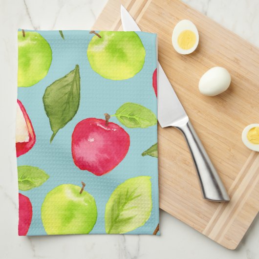 Waterverf Apples Patroon Theedoek (Quarter Fold)