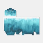 Waterverf aqua blauwgroen wasbruiloft bedankt bedankdoosjes (Uitgevouwen)