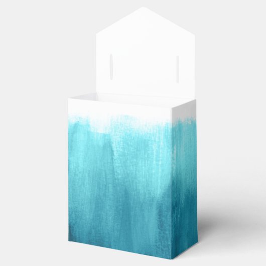 Waterverf aqua blauwgroen wasbruiloft bedankt bedankdoosjes (Geopend)