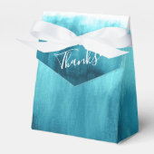 Waterverf aqua blauwgroen wasbruiloft bedankt bedankdoosjes (Voorkant Zijde)
