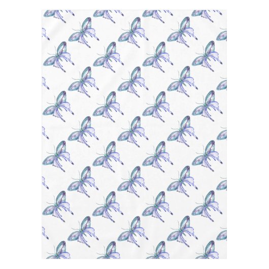 waterverf aqua blue paarse vlinder tafelkleed (Voorkant)