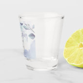 Waterverf Aqua Lila bladeren Sla de datum op Shot Glas (Rechts)