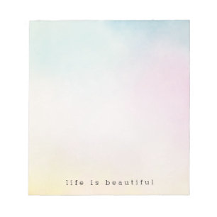 Waterverf Aqua Pink Yellow Tie Dye Ombre Notitieblok