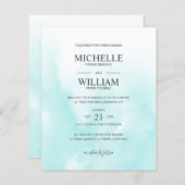 Waterverf Aqua Plain Elegant Budget Wedding (Voorkant / Achterkant)