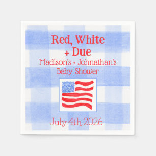 Waterverf aquarel Check VS Vlag Rood Wit Verwacht Servet