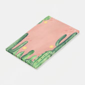 Waterverf aquarel cute groene roze cactus. Vetplan Post-it® Notes (Schuin)