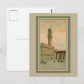 Waterverf aquarelle Florence Palazzo Vecchio Briefkaart (Voorkant / Achterkant)