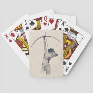 Waterverf Archeress Pokerkaarten