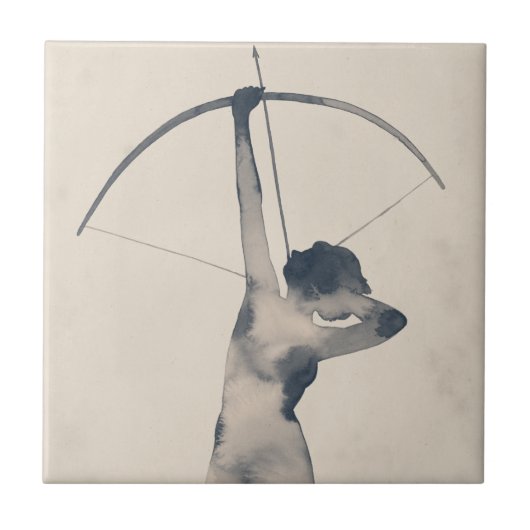 Waterverf Archeress Tegeltje (Voorkant)