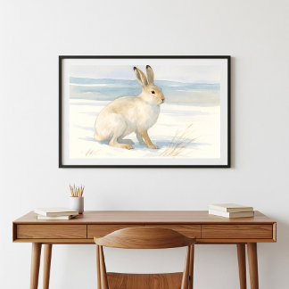 Waterverf Arctic Hare Art Poster