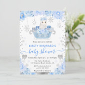 Waterverf Arctic Owl Floral Baby shower Kaart (Staand voorkant)