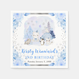 Waterverf Arctische Dieren Bloemen Kinderen Verjaa Servet