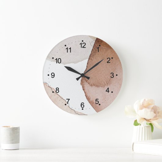 Waterverf, art, crème, tan en witte kleur grote klok (Huis)