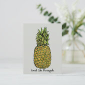 Waterverf Art Cute Pineappel Briefkaart (Staand voorkant)