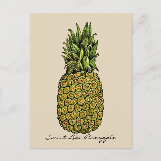 Waterverf Art Cute Pineappel Briefkaart (Voorkant)