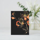 Waterverf Art Deco Flower Briefkaart (Staand voorkant)