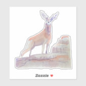 Waterverf Art Forest Animal Red Deer Sticker (Vel)