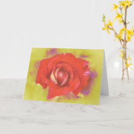 Waterverf Art Red Rose Art Note Kaart