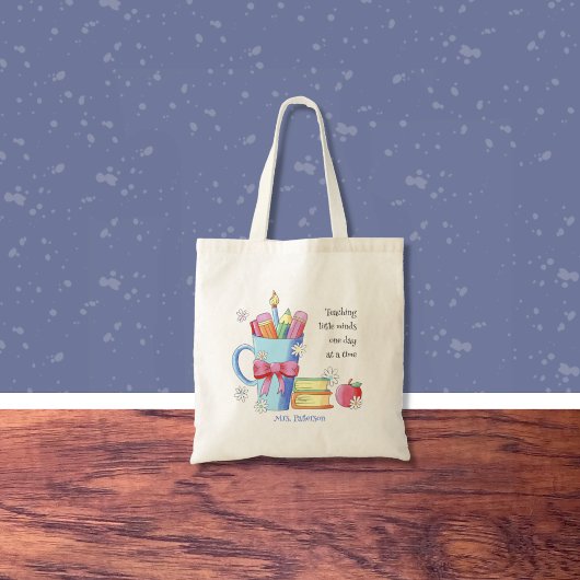 Waterverf Art Teacher Canvas tas met Quote
