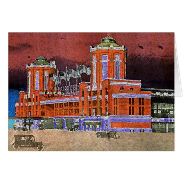 Waterverf Art Windy City van Navy Pier Chicago 192 (Voorkant Horizontaal)