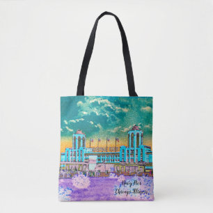 Waterverf Art Windy City van Navy Pier Chicago 192 Draagtas