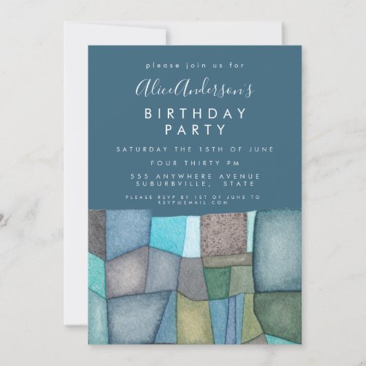 Waterverf Artiest Verjaardagsfeest Custom Kaart (Voorkant)